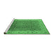 Sideview of Machine Washable Oriental Emerald Green Traditional Area Rugs, wshurb989emgrn