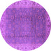 Round Oriental Purple Traditional Rug, urb989pur