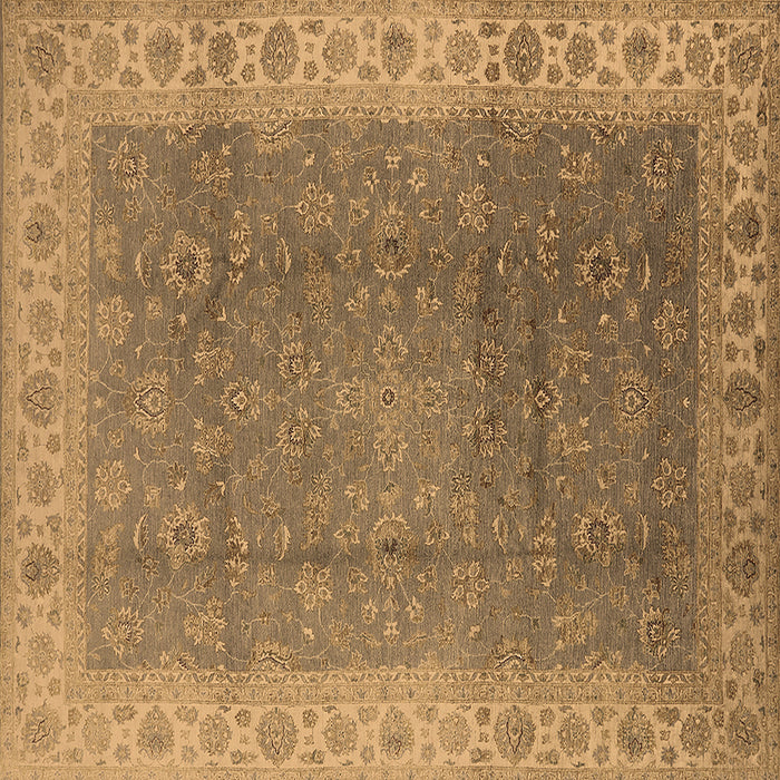 Square Machine Washable Oriental Brown Traditional Rug, wshurb989brn