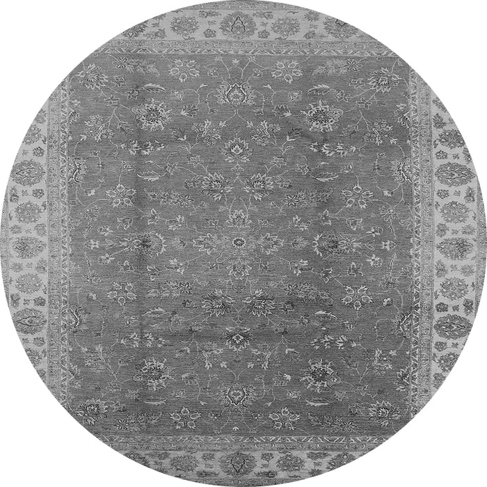 Round Oriental Gray Traditional Rug, urb989gry