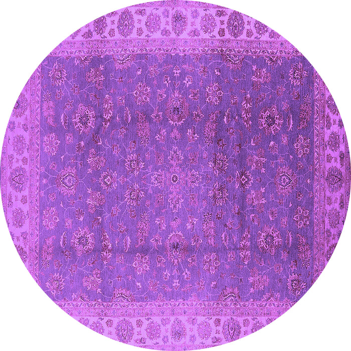 Round Machine Washable Oriental Purple Traditional Area Rugs, wshurb989pur
