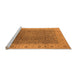 Sideview of Machine Washable Oriental Orange Traditional Area Rugs, wshurb989org