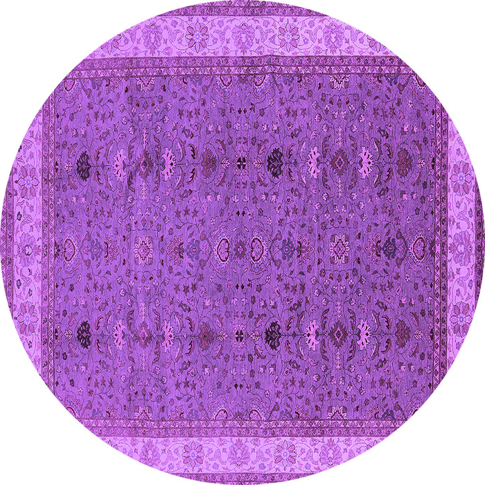 Round Machine Washable Oriental Purple Traditional Area Rugs, wshurb990pur