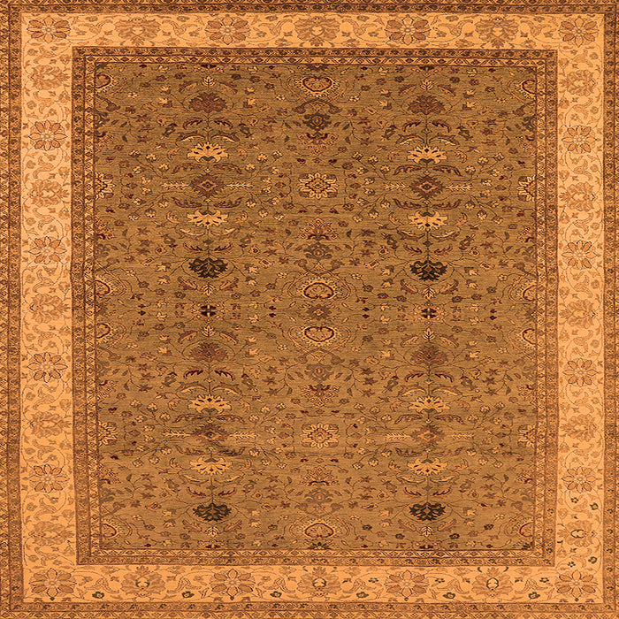 Square Machine Washable Oriental Orange Traditional Area Rugs, wshurb990org