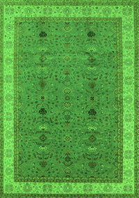 Oriental Green Traditional Rug, urb990grn