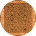 Round Oriental Orange Traditional Rug, urb990org