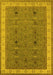 Machine Washable Oriental Yellow Traditional Rug, wshurb990yw