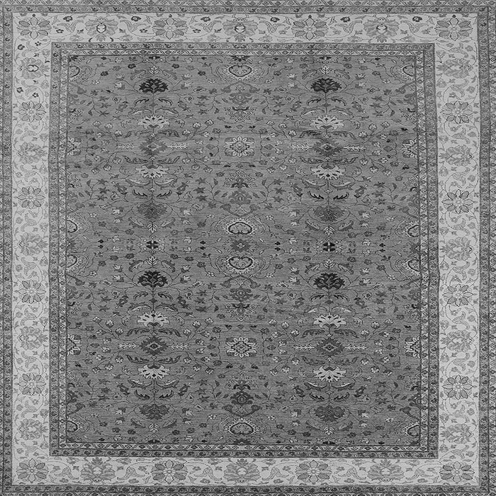 Square Machine Washable Oriental Gray Traditional Rug, wshurb990gry