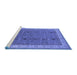 Sideview of Machine Washable Oriental Blue Traditional Rug, wshurb990blu