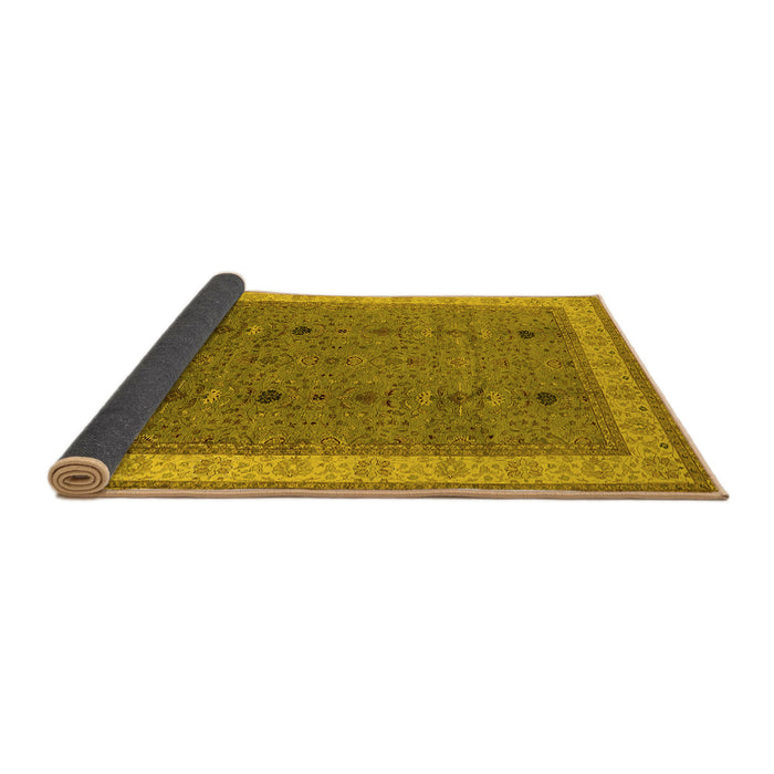 Sideview of Oriental Yellow Traditional Rug, urb990yw