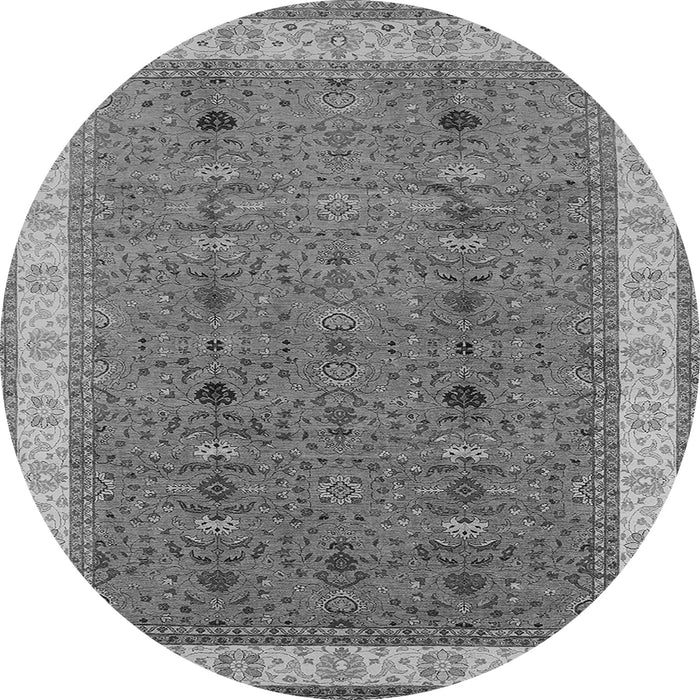 Round Oriental Gray Traditional Rug, urb990gry