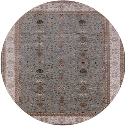 Round Machine Washable Industrial Modern Rosy Brown Pink Rug, wshurb990