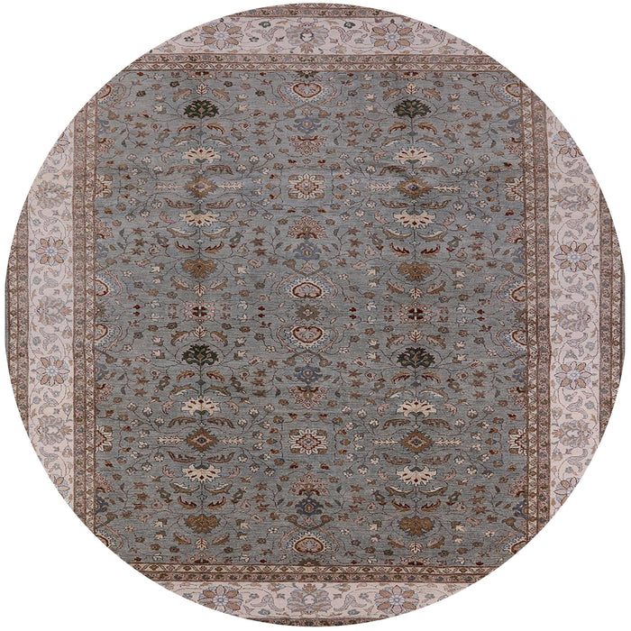 Round Machine Washable Industrial Modern Rosy Brown Pink Rug, wshurb990