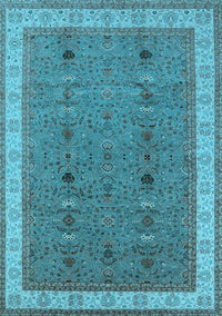 Oriental Light Blue Traditional Rug, urb990lblu