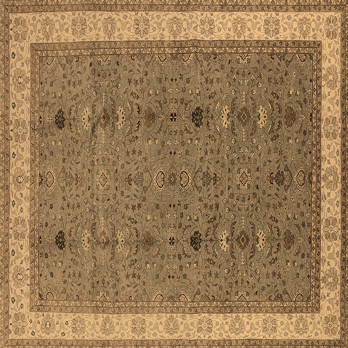 Square Machine Washable Oriental Brown Traditional Rug, wshurb990brn