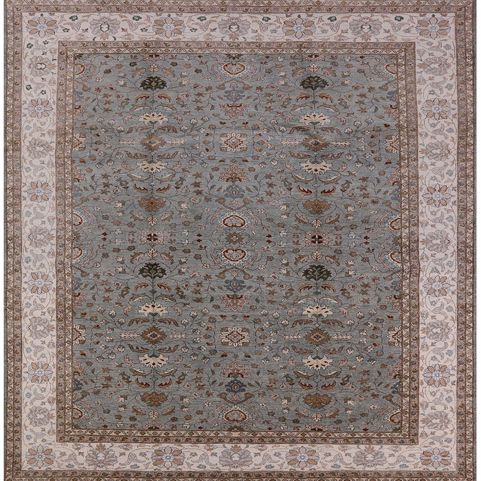 Square Mid-Century Modern Rosy Brown Pink Oriental Rug, urb990
