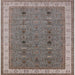 Square Mid-Century Modern Rosy Brown Pink Oriental Rug, urb990