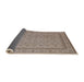 Sideview of Mid-Century Modern Dark Almond Brown Oriental Rug, urb991