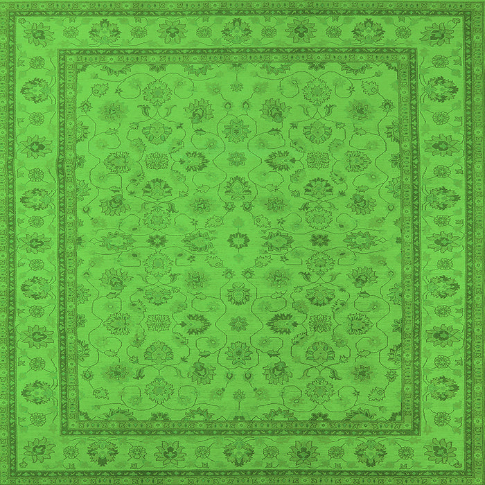 Square Oriental Green Traditional Rug, urb991grn