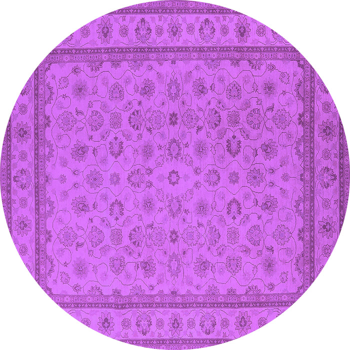 Round Machine Washable Oriental Purple Traditional Area Rugs, wshurb991pur