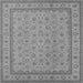 Square Machine Washable Oriental Gray Traditional Rug, wshurb991gry