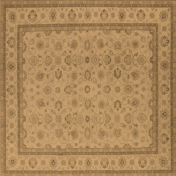 Square Machine Washable Oriental Brown Traditional Rug, wshurb991brn