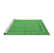 Sideview of Machine Washable Oriental Emerald Green Traditional Area Rugs, wshurb991emgrn