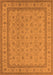 Machine Washable Oriental Orange Traditional Area Rugs, wshurb991org