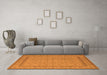 Machine Washable Oriental Orange Traditional Area Rugs in a Living Room, wshurb991org