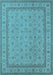 Machine Washable Oriental Light Blue Traditional Rug, wshurb991lblu