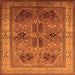 Square Oriental Orange Traditional Rug, urb992org