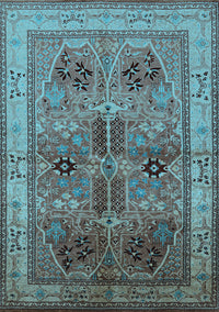 Oriental Light Blue Traditional Rug, urb992lblu