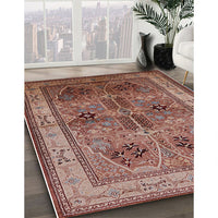 Mid-Century Modern Light Copper Gold Oriental Rug, urb992