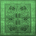 Square Oriental Emerald Green Traditional Rug, urb992emgrn