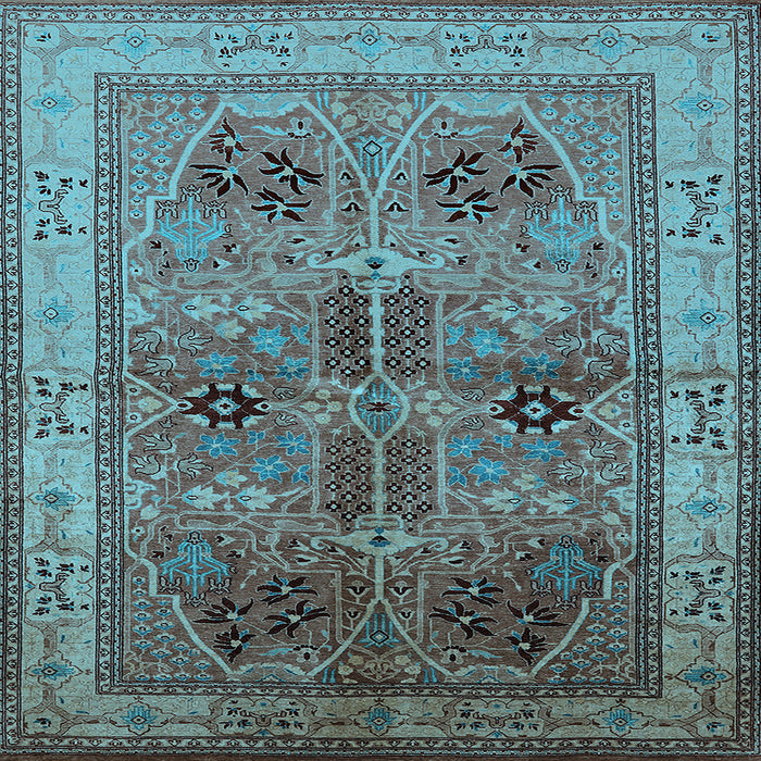 Square Oriental Light Blue Traditional Rug, urb992lblu