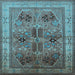 Square Oriental Light Blue Traditional Rug, urb992lblu