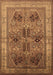 Machine Washable Oriental Brown Traditional Rug, wshurb992brn