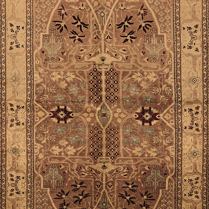 Machine Washable Oriental Brown Traditional Rug, wshurb992brn