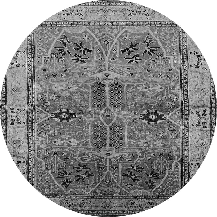 Round Oriental Gray Traditional Rug, urb992gry