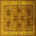 Square Oriental Yellow Traditional Rug, urb992yw