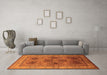 Machine Washable Oriental Orange Traditional Area Rugs in a Living Room, wshurb992org