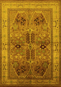 Oriental Yellow Traditional Rug, urb992yw