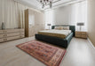 Machine Washable Industrial Modern Light Copper Gold Rug in a Bedroom, wshurb992