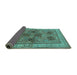 Sideview of Oriental Turquoise Traditional Rug, urb992turq