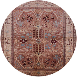 Round Machine Washable Industrial Modern Light Copper Gold Rug, wshurb992