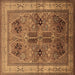 Square Machine Washable Oriental Brown Traditional Rug, wshurb992brn