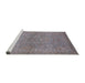 Sideview of Machine Washable Industrial Modern Mauve Taupe Purple Rug, wshurb993