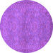 Round Machine Washable Oriental Purple Traditional Area Rugs, wshurb993pur
