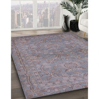 Mid-Century Modern Mauve Taupe Purple Oriental Rug, urb993