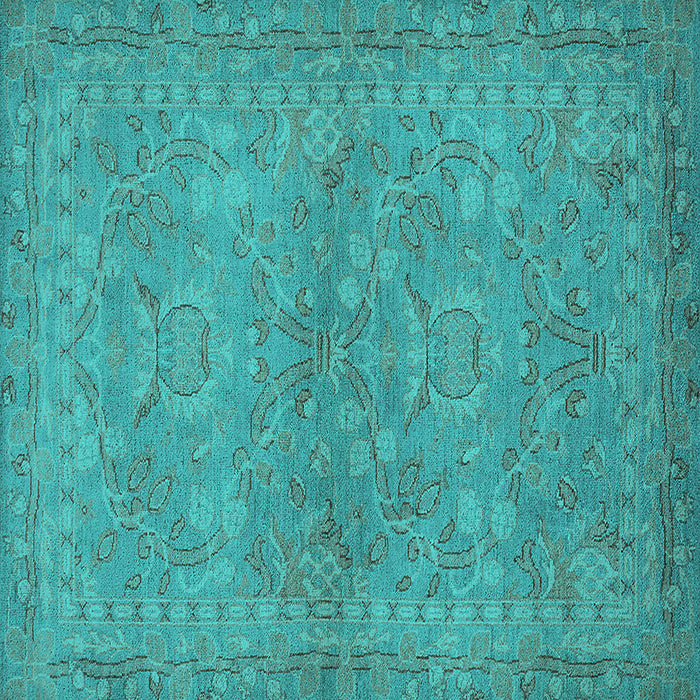 Square Oriental Turquoise Traditional Rug, urb993turq